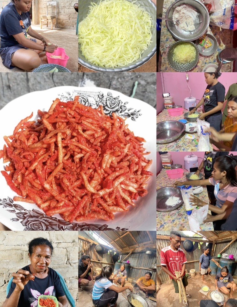 Kelompok KBPM Desa Kalondama Tengah Gelar Percobaan Pembuatan Produk Stik Pepaya Balado