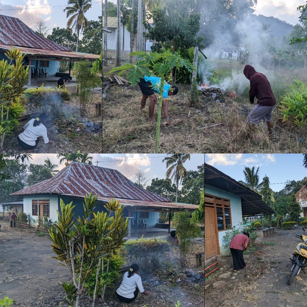 Mahasiswa KBPM peduli Pembersihan Lingkungan .