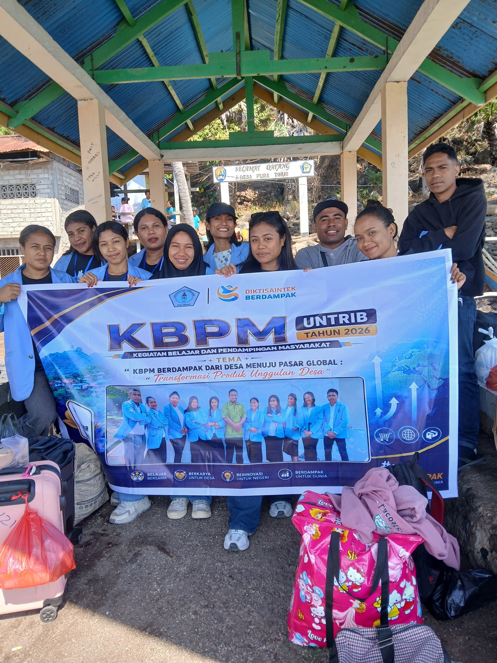 Mahasiswa KBPM UNTRIB tiba di Desa Pura Timur